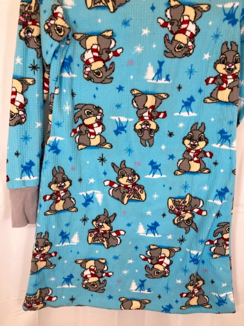 Disney Christmas Thumper Pajama Gown Sz L Juniors Long Sleeve All Over Print - Picture 11 of 14